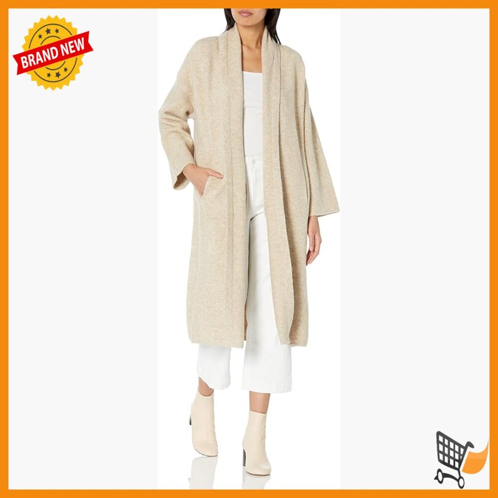 Oversized Wool Blend Sweater Coat, Long Sleeve Relaxed Fit Cozy Trench